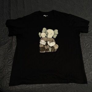Uniqlo UT Black Graphic T‑Shirt with White Neck Print